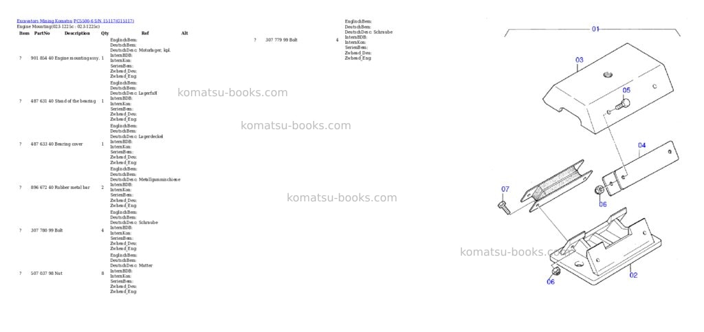 Komatsu pc5500-6 s/n 15117 Parts catalog cover Komatsu pc5500-6 s/n 15117 Parts catalog cover
