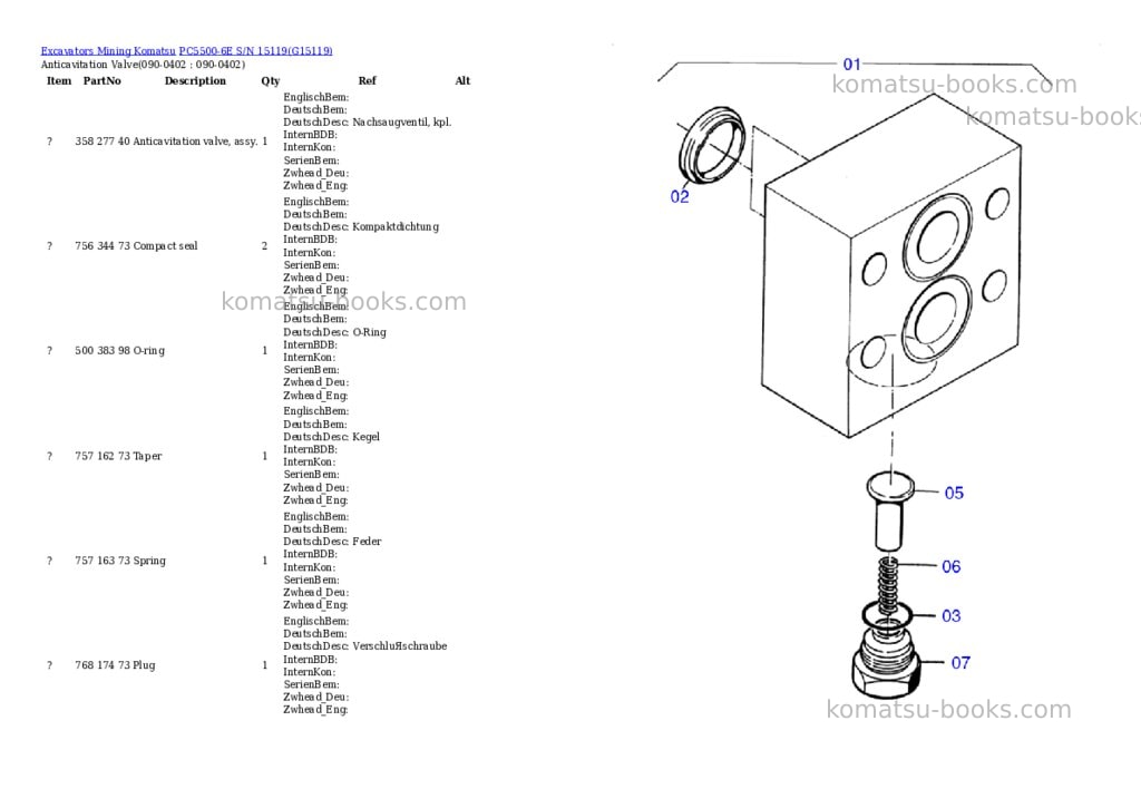 Komatsu pc5500-6e s/n 15119 Parts catalog cover Page 4