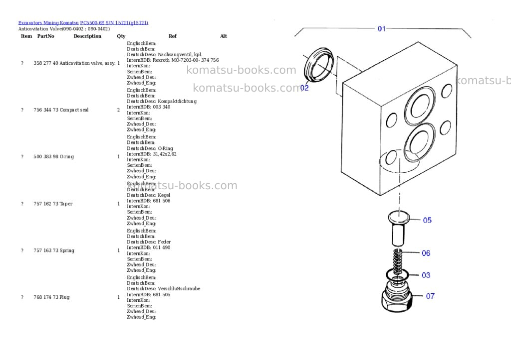 Komatsu pc5500-6e s/n 15121 Parts catalog cover Page 4 Komatsu pc5500-6e s/n 15121 Parts catalog cover Page 4