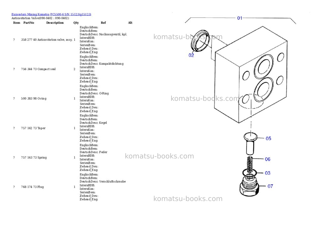 Komatsu pc5500-6 s/n 15123 Parts catalog cover Page 6 Komatsu pc5500-6 s/n 15123 Parts catalog cover Page 6