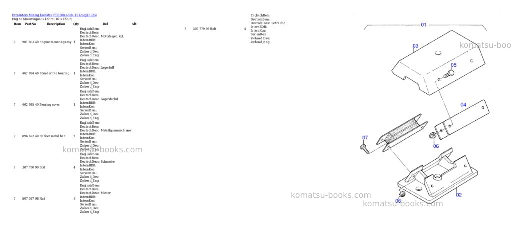 Komatsu pc5500-6 s/n 15125 Parts catalog cover Page 2 Komatsu pc5500-6 s/n 15125 Parts catalog cover Page 2