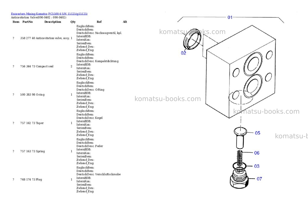 Komatsu pc5500-6 s/n 15125 Parts catalog cover Page 6 Komatsu pc5500-6 s/n 15125 Parts catalog cover Page 6