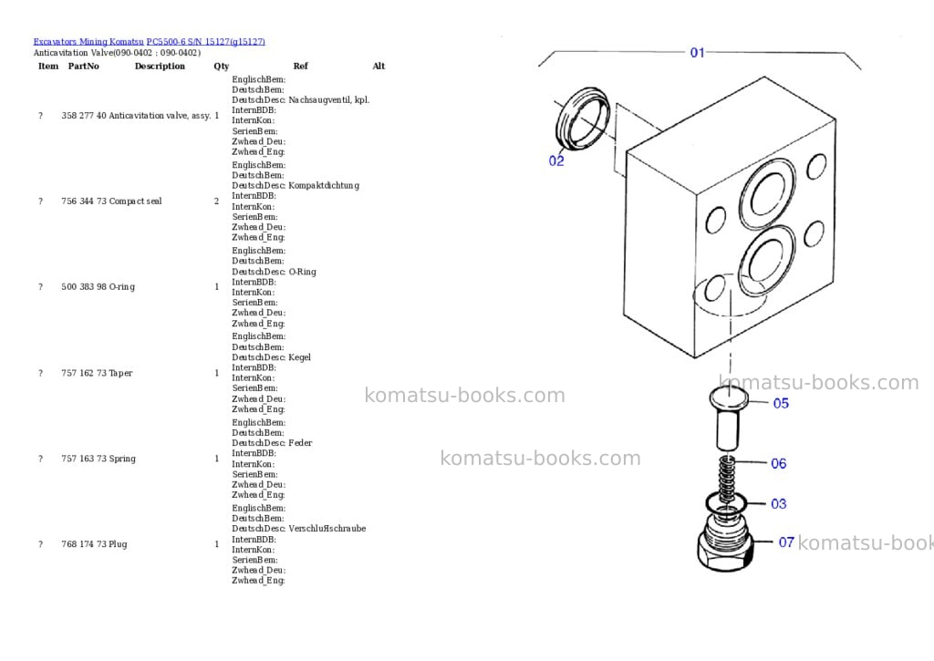 Komatsu pc5500-6 s/n 15127 Parts catalog cover Page 6 Komatsu pc5500-6 s/n 15127 Parts catalog cover Page 6