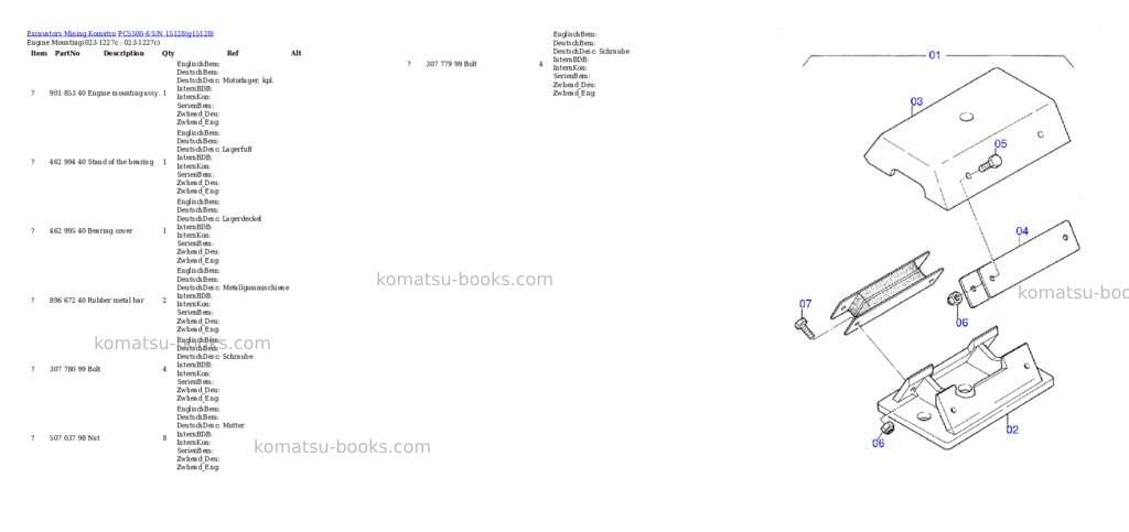 Komatsu pc5500-6 s/n 15128 Parts catalog cover Page 2 Komatsu pc5500-6 s/n 15128 Parts catalog cover Page 2