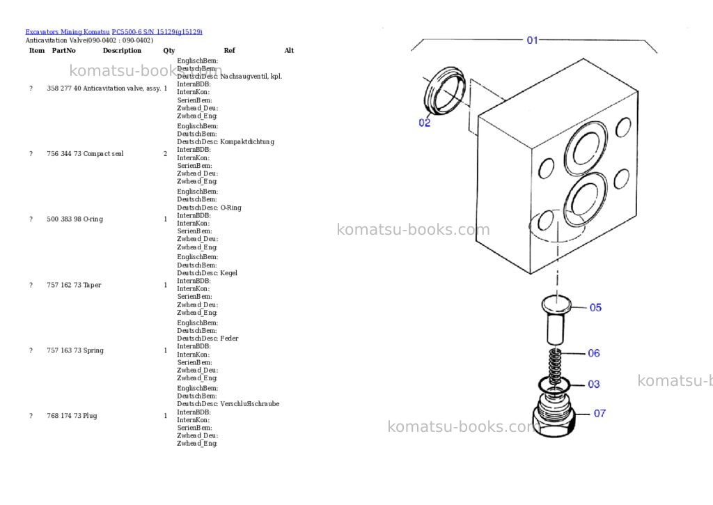 Komatsu pc5500-6 s/n 15129 Parts catalog cover Page 6 Komatsu pc5500-6 s/n 15129 Parts catalog cover Page 6
