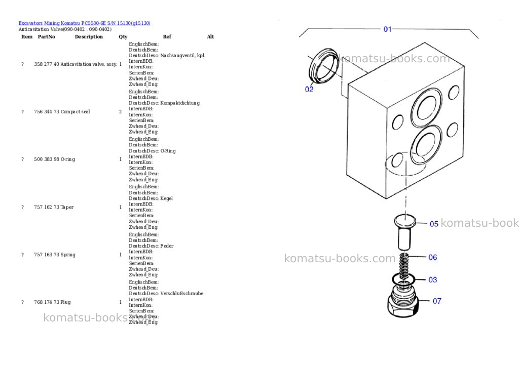 Komatsu pc5500-6e s/n 15130 Parts catalog cover Page 4