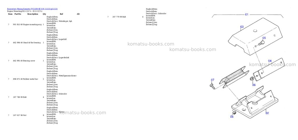 Komatsu pc5500-6e s/n 15131 Parts catalog cover Page 2 Komatsu pc5500-6e s/n 15131 Parts catalog cover Page 2