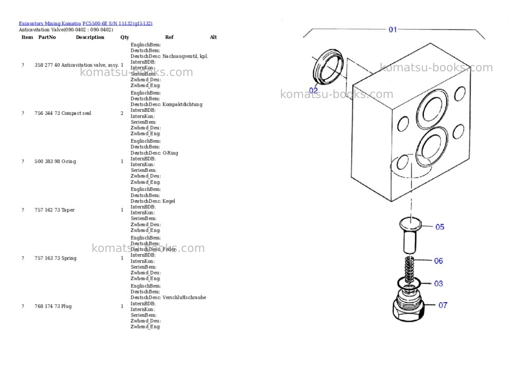 Komatsu pc5500-6e s/n 15132 Parts catalog cover Page 4