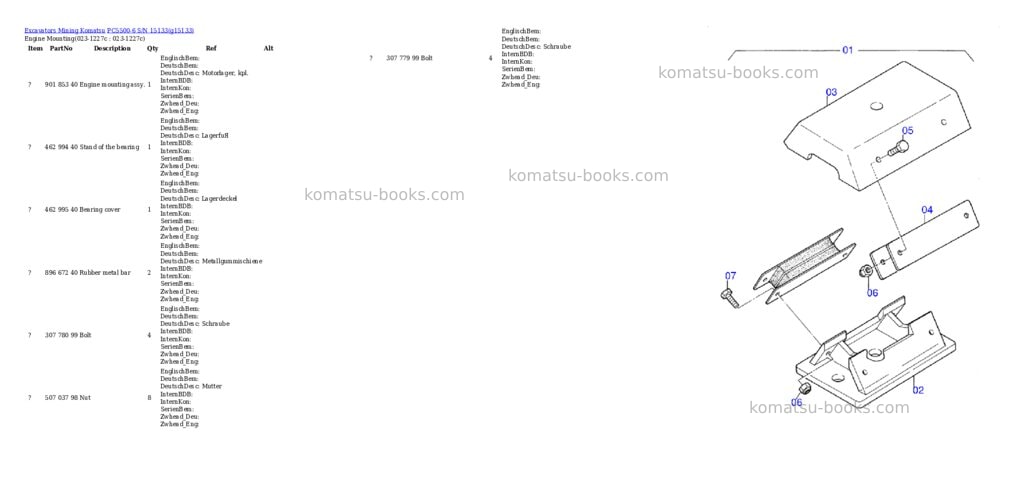 Komatsu pc5500-6 s/n 15133 Parts catalog cover Page 2 Komatsu pc5500-6 s/n 15133 Parts catalog cover Page 2