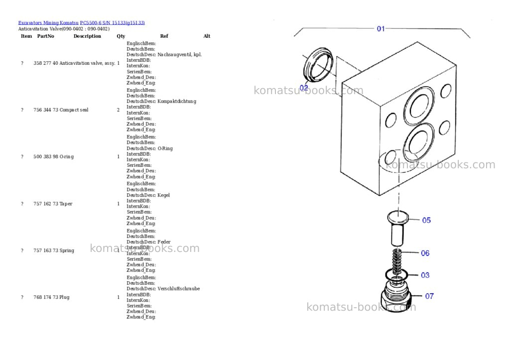 Komatsu pc5500-6 s/n 15133 Parts catalog cover Page 6 Komatsu pc5500-6 s/n 15133 Parts catalog cover Page 6
