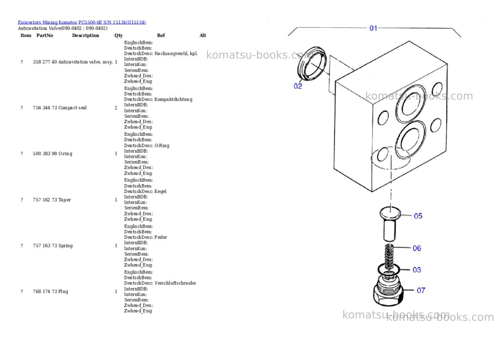 Komatsu pc5500-6e s/n 15134 Parts catalog cover Page 4 Komatsu pc5500-6e s/n 15134 Parts catalog cover Page 4