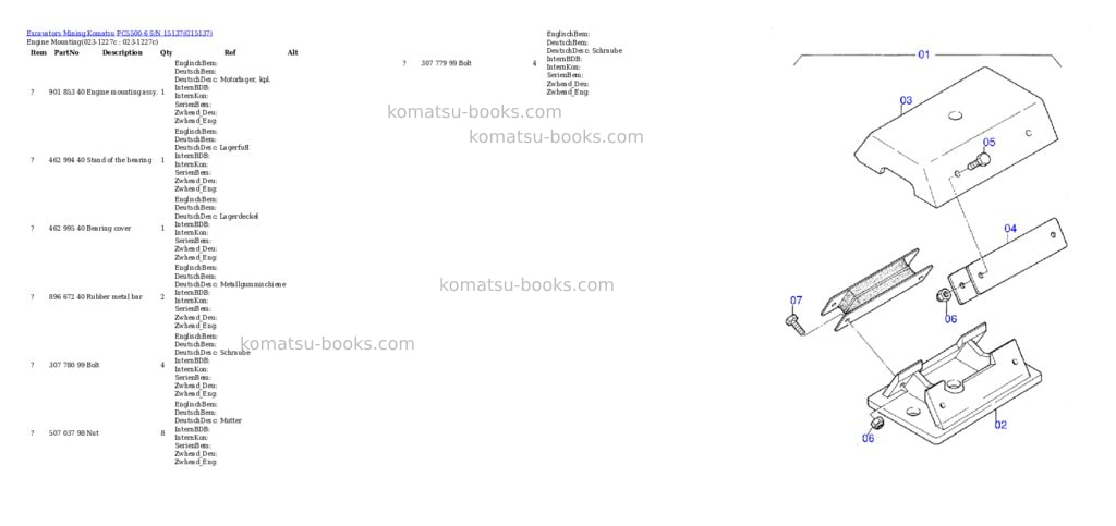 Komatsu pc5500-6 s/n 15137 Parts catalog cover Page 2 Komatsu pc5500-6 s/n 15137 Parts catalog cover Page 2