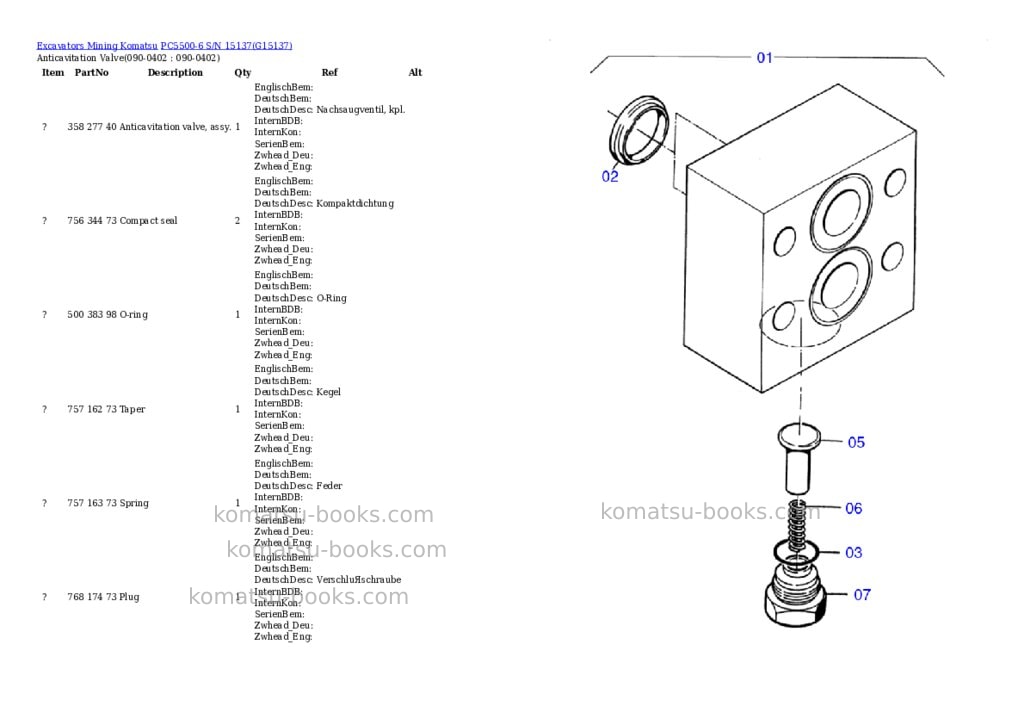 Komatsu pc5500-6 s/n 15137 Parts catalog cover Page 5 Komatsu pc5500-6 s/n 15137 Parts catalog cover Page 5