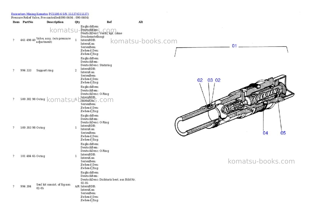 Komatsu pc5500-6 s/n 15137 Parts catalog cover Page 6 Komatsu pc5500-6 s/n 15137 Parts catalog cover Page 6