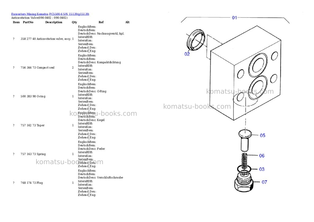 Komatsu pc5500-6 s/n 15139 Parts catalog cover Page 6 Komatsu pc5500-6 s/n 15139 Parts catalog cover Page 6