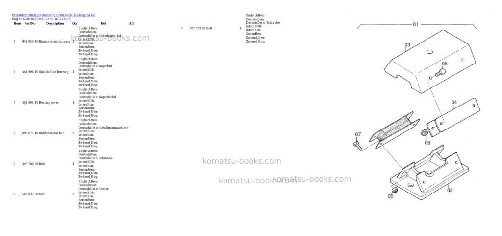 Komatsu pc5500-6 s/n 15140 Parts catalog cover Page 2 Komatsu pc5500-6 s/n 15140 Parts catalog cover Page 2