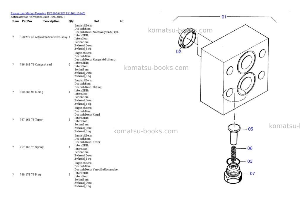 Komatsu pc5500-6 s/n 15140 Parts catalog cover Page 6 Komatsu pc5500-6 s/n 15140 Parts catalog cover Page 6