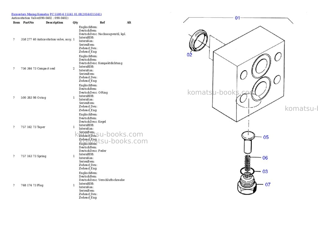 Komatsu pc 5500-6 15141 01.08.2014 Parts catalog cover Page 6