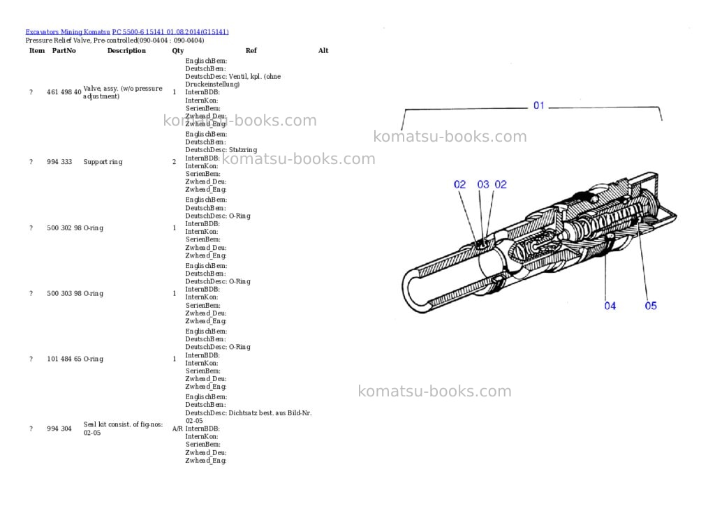 Komatsu pc 5500-6 15141 01.08.2014 Parts catalog cover Page 7