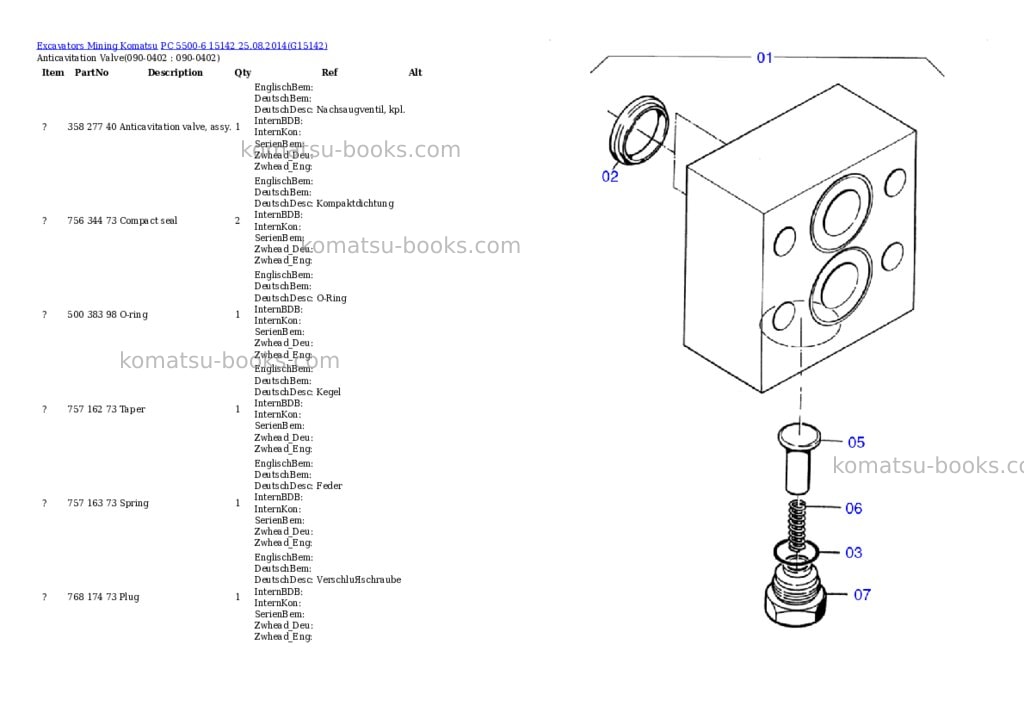 Komatsu pc 5500-6 15142 25.08.2014 Parts catalog cover Page 6 Komatsu pc 5500-6 15142 25.08.2014 Parts catalog cover Page 6