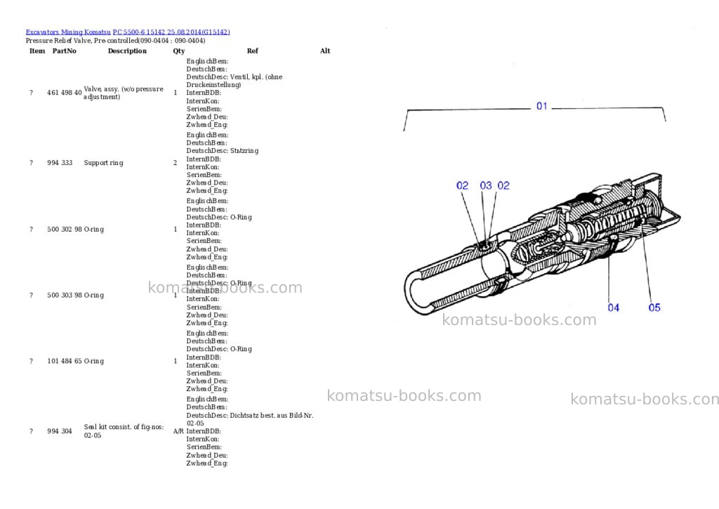 Komatsu pc 5500-6 15142 25.08.2014 Parts catalog cover Page 7 Komatsu pc 5500-6 15142 25.08.2014 Parts catalog cover Page 7