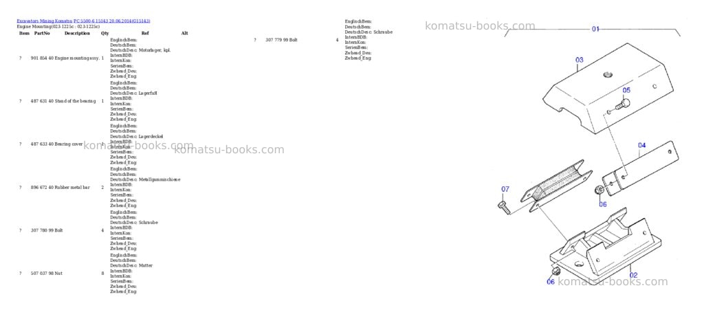 Komatsu pc 5500-6 15143 20.06.2014 Parts catalog cover