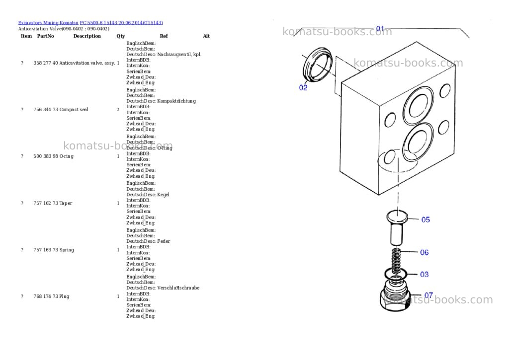 Komatsu pc 5500-6 15143 20.06.2014 Parts catalog cover Page 6