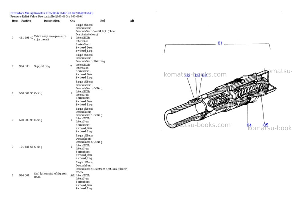 Komatsu pc 5500-6 15143 20.06.2014 Parts catalog cover Page 7