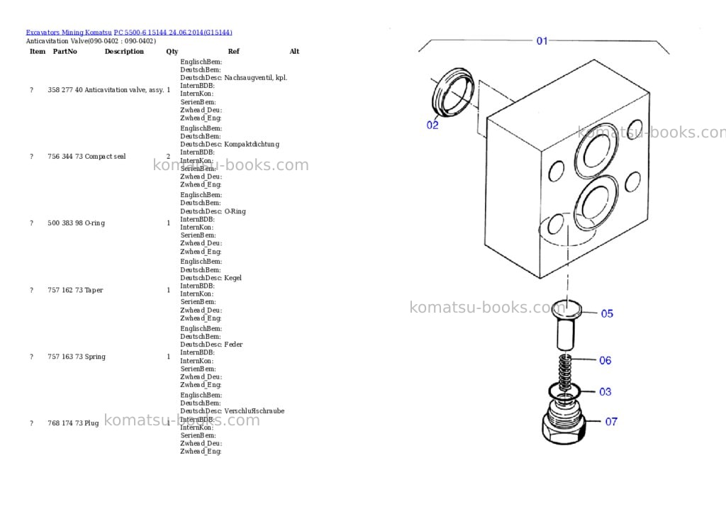 Komatsu pc 5500-6 15144 24.06.2014 Parts catalog cover Page 6 Komatsu pc 5500-6 15144 24.06.2014 Parts catalog cover Page 6