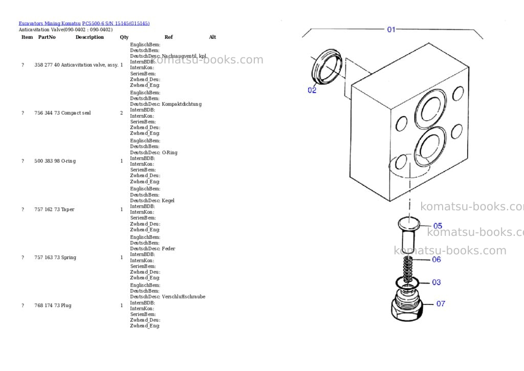 Komatsu pc5500-6 s/n 15145 Parts catalog cover Page 5 Komatsu pc5500-6 s/n 15145 Parts catalog cover Page 5