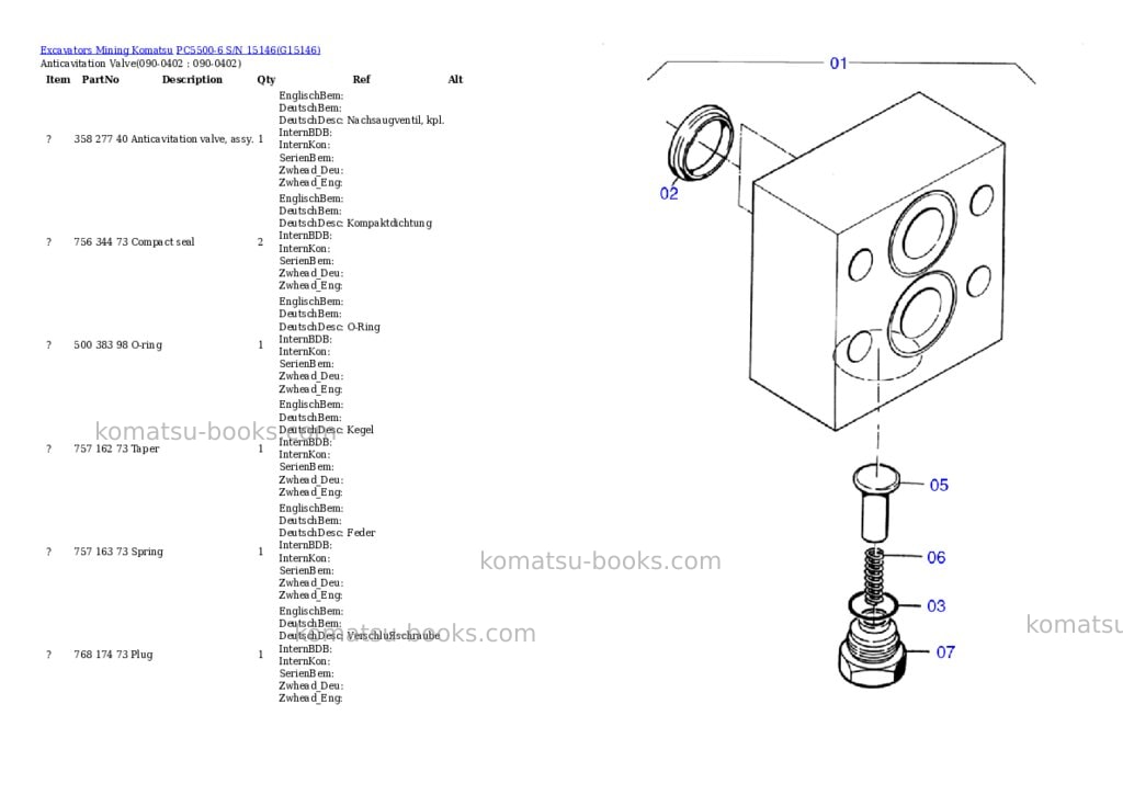 Komatsu pc5500-6 s/n 15146 Parts catalog cover Page 5