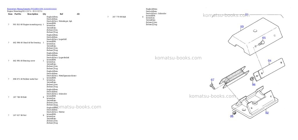 Komatsu pc5500-6 s/n 15151 Parts catalog cover Page 2