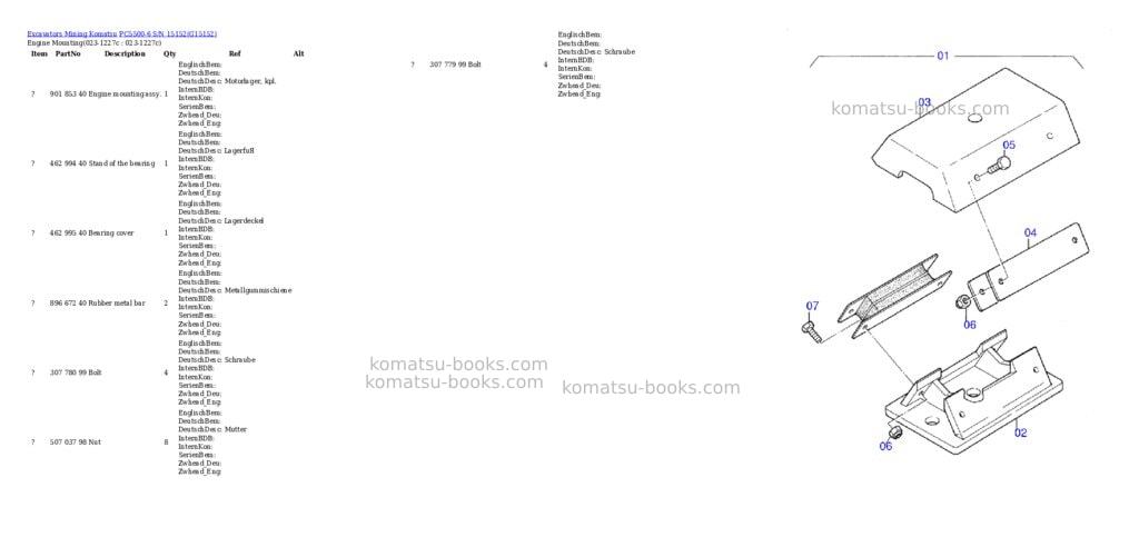 Komatsu pc5500-6 s/n 15152 Parts catalog cover Page 2 Komatsu pc5500-6 s/n 15152 Parts catalog cover Page 2
