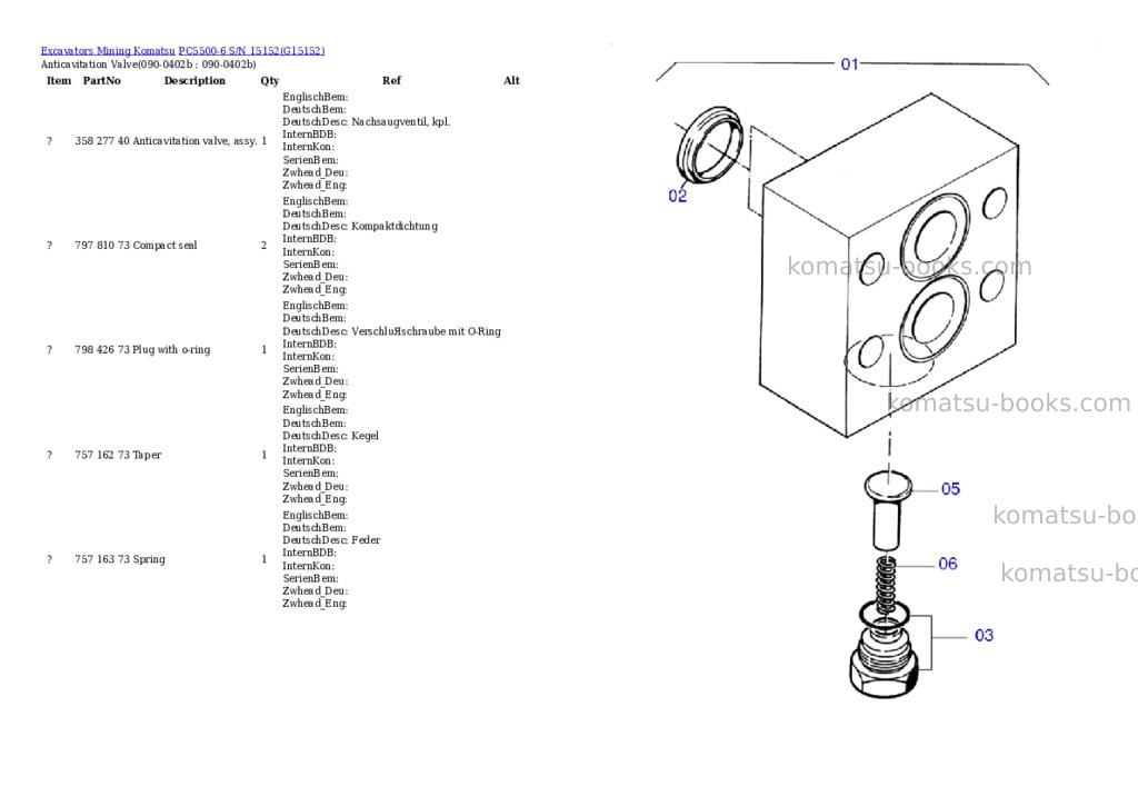 Komatsu pc5500-6 s/n 15152 Parts catalog cover Page 3 Komatsu pc5500-6 s/n 15152 Parts catalog cover Page 3