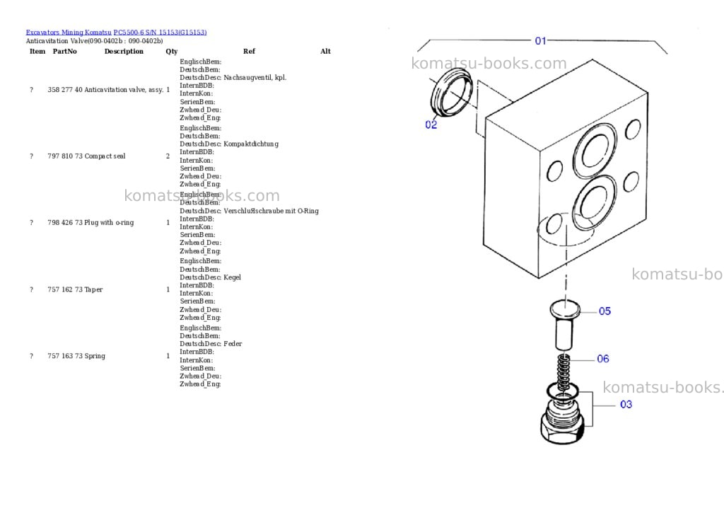Komatsu pc5500-6 s/n 15153 Parts catalog cover Page 3 Komatsu pc5500-6 s/n 15153 Parts catalog cover Page 3