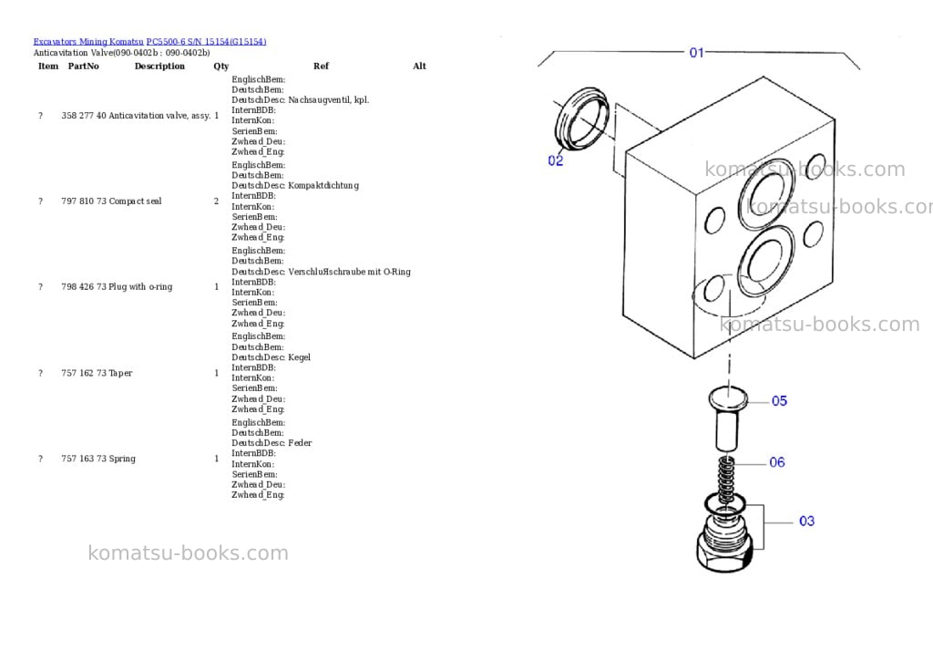 Komatsu pc5500-6 s/n 15154 Parts catalog cover Page 3 Komatsu pc5500-6 s/n 15154 Parts catalog cover Page 3
