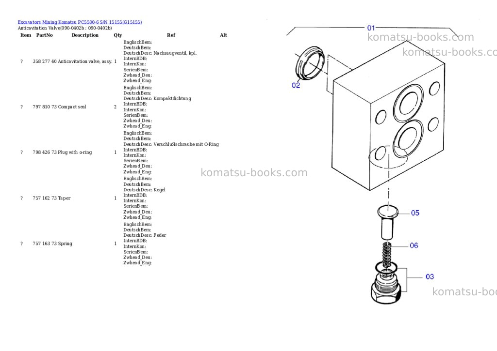 Komatsu pc5500-6 s/n 15155 Parts catalog cover Page 3 Komatsu pc5500-6 s/n 15155 Parts catalog cover Page 3