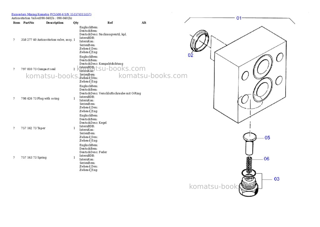 Komatsu pc5500-6 s/n 15157 Parts catalog cover Page 4 Komatsu pc5500-6 s/n 15157 Parts catalog cover Page 4