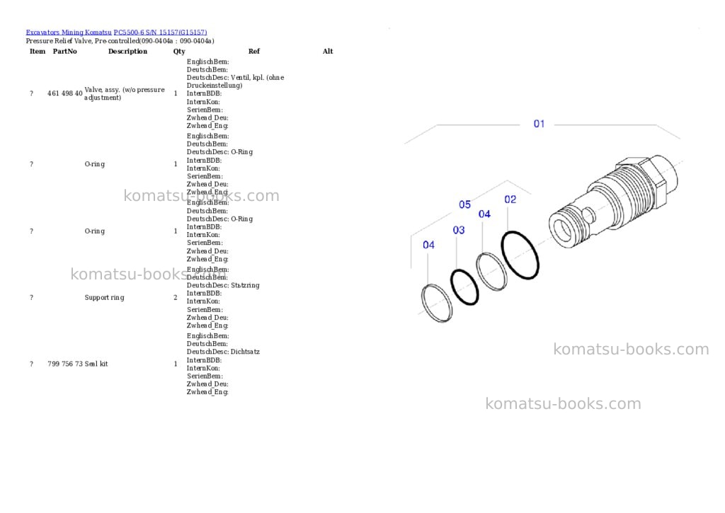 Komatsu pc5500-6 s/n 15157 Parts catalog cover Page 5 Komatsu pc5500-6 s/n 15157 Parts catalog cover Page 5
