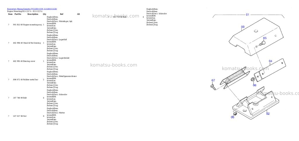 Komatsu pc5500-6 s/n 15158 Parts catalog cover Page 2 Komatsu pc5500-6 s/n 15158 Parts catalog cover Page 2