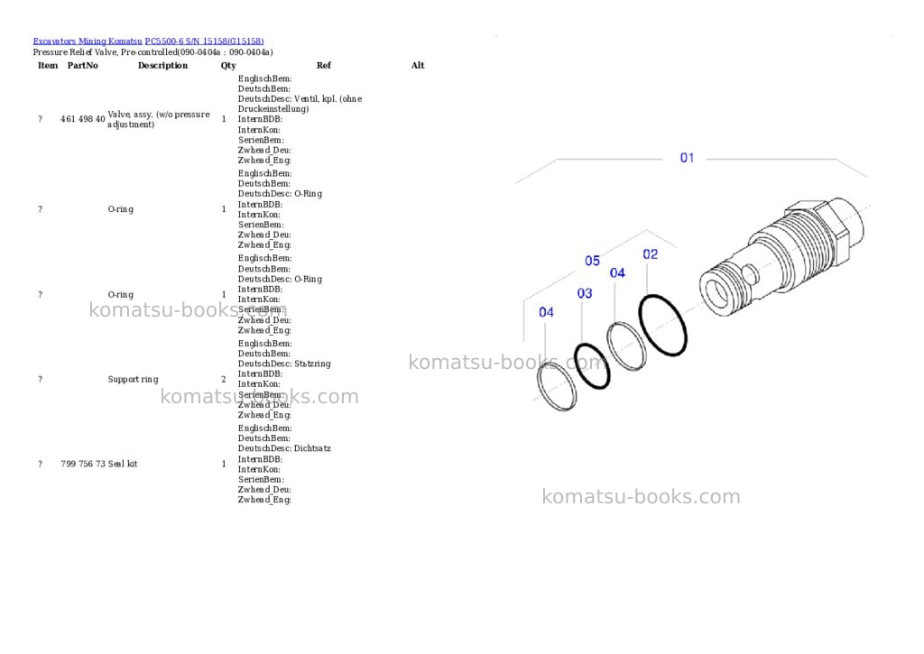 Komatsu pc5500-6 s/n 15158 Parts catalog cover Page 5 Komatsu pc5500-6 s/n 15158 Parts catalog cover Page 5