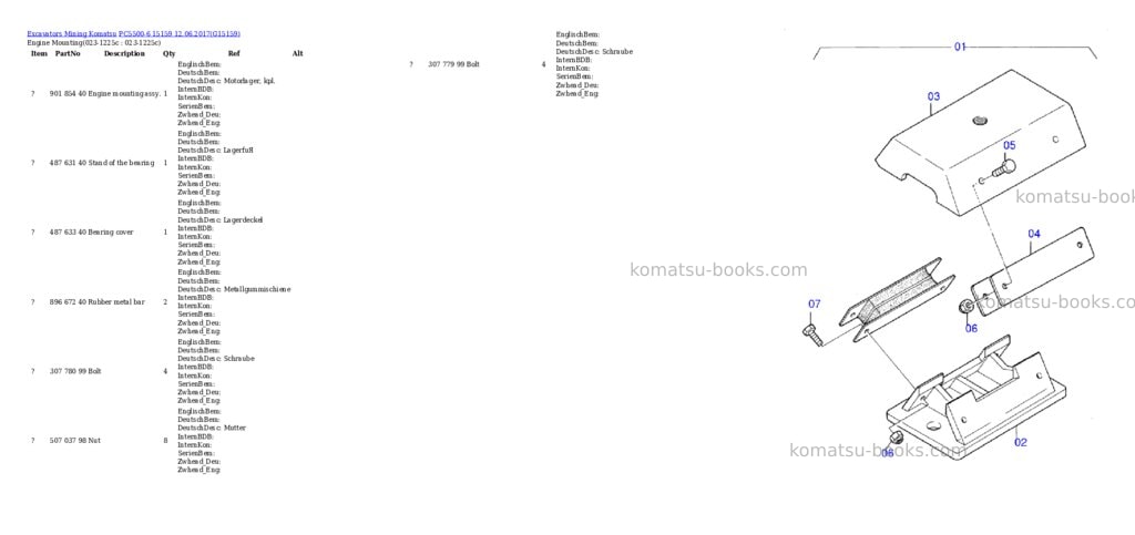 Komatsu pc5500-6 15159 12.06.2017 Parts catalog cover
