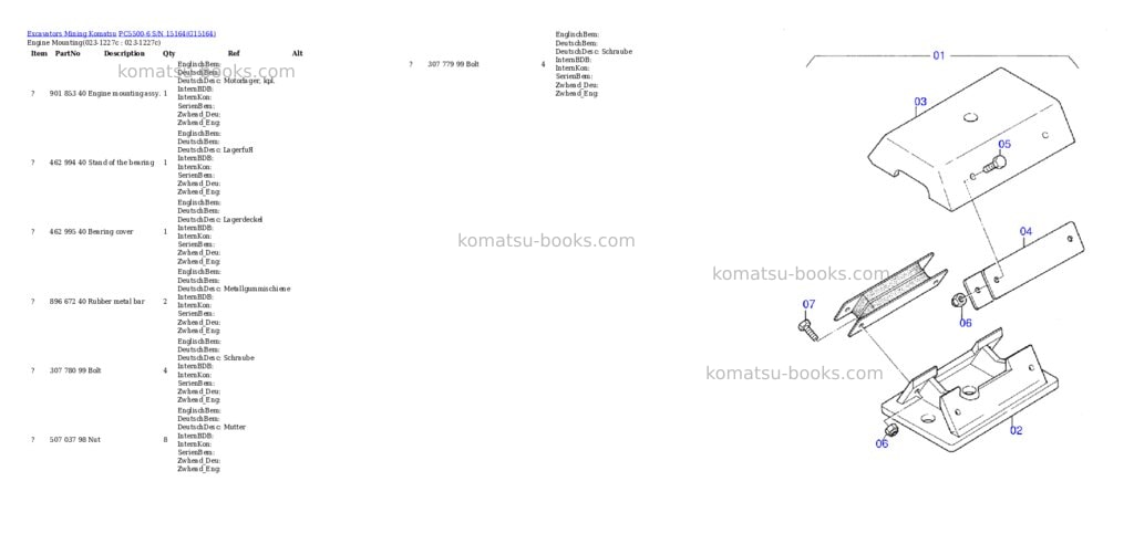 Komatsu pc5500-6 s/n 15164 Parts catalog cover Page 2 Komatsu pc5500-6 s/n 15164 Parts catalog cover Page 2