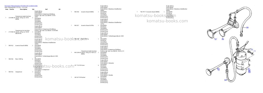 Komatsu pc5500-6 s/n 15164 Parts catalog cover Page 9 Komatsu pc5500-6 s/n 15164 Parts catalog cover Page 9