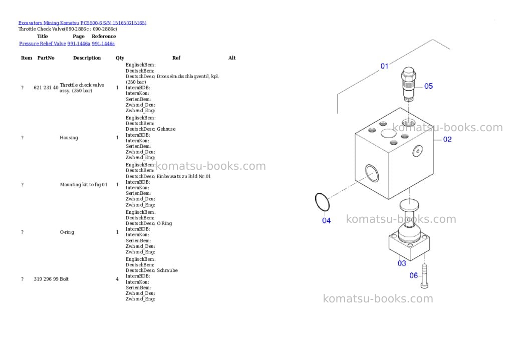 Komatsu pc5500-6 s/n 15165 Parts catalog cover Page 7 Komatsu pc5500-6 s/n 15165 Parts catalog cover Page 7