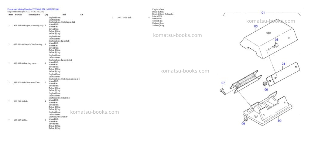 Komatsu pc5500-6 s/n 15166 Parts catalog cover Komatsu pc5500-6 s/n 15166 Parts catalog cover