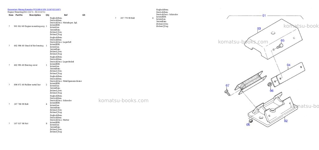 Komatsu pc5500-6 s/n 15167 Parts catalog cover Page 2 Komatsu pc5500-6 s/n 15167 Parts catalog cover Page 2