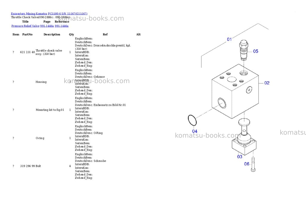 Komatsu pc5500-6 s/n 15167 Parts catalog cover Page 6 Komatsu pc5500-6 s/n 15167 Parts catalog cover Page 6