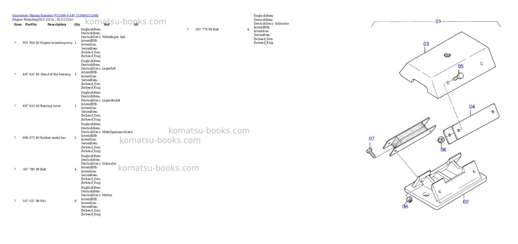 Komatsu PC5500-6 S/N 15168 Parts catalog cover Komatsu PC5500-6 S/N 15168 Parts catalog cover