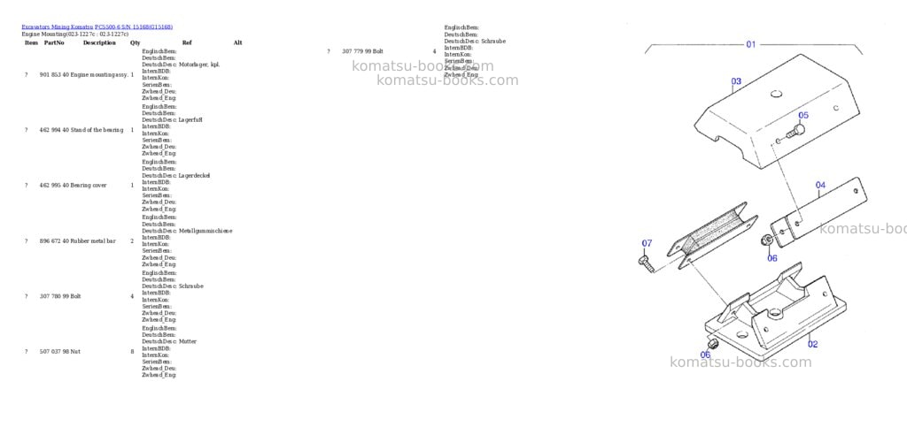 Komatsu PC5500-6 S/N 15168 Parts catalog cover Page 2 Komatsu PC5500-6 S/N 15168 Parts catalog cover Page 2